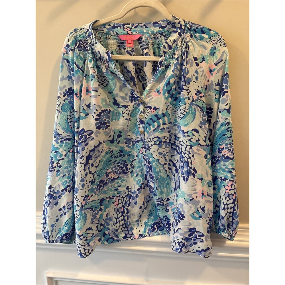 Blue Lilly Pulitzer Elsa Top Size L
